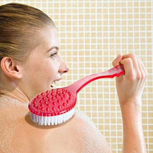 Bath Shower Brush 36cm Long Handle Scrubber Skin Massage Brush Feet Rubbing Body Brush For Back Exfoliation Brushes Bathroom