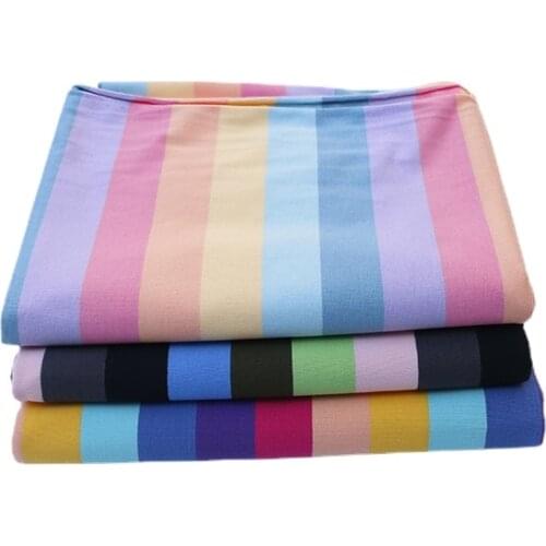 Width 72'' Simple Fashion Rainbow Wide Stripe Knitted Elastic Fabric By The Half Yard For Dress T-Shirt Material