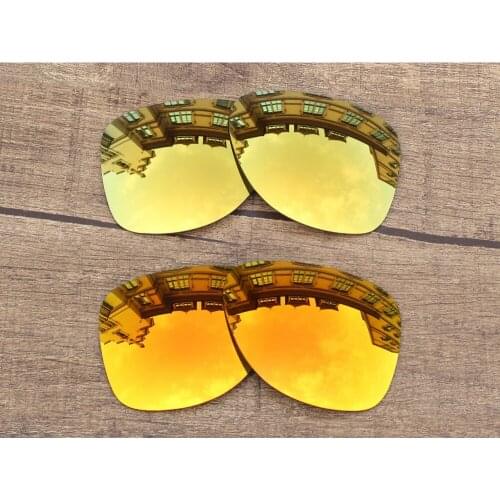 Vonxyz 2 Pairs Ruby Mirror & 24K Mirror Polycarbonate Replacement Lenses for-Oakley Dispatch 2 Frame