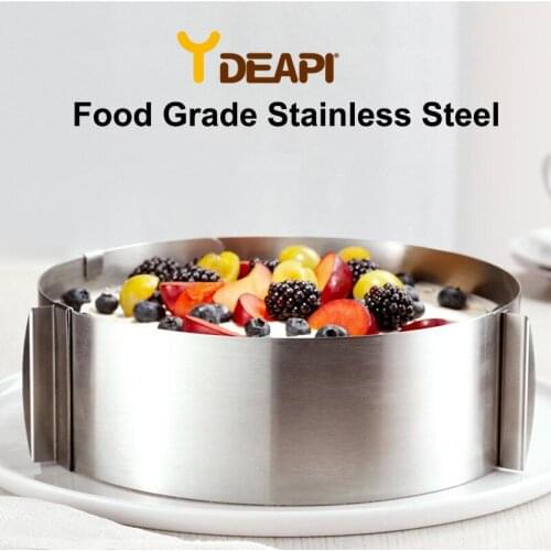 YDEAPI 1Pc Adjustable Mousse Ring 3D Round Cake Molds Stainless Steel Baking Moulds Kitchen Dessert Cake Decorating Tools