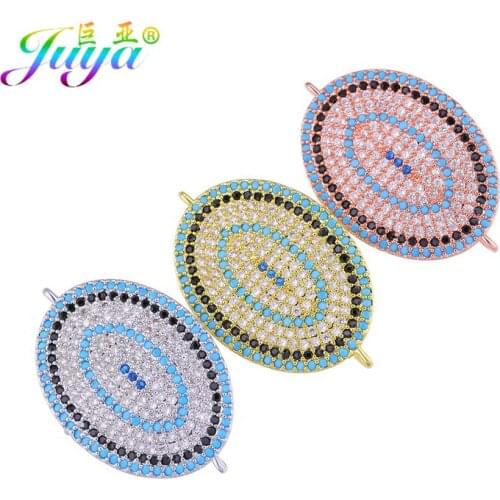 Juya Women Men Needlework Jewelry Findings DIY Charms Greek Evil Eye Connector Accessories For Bracelets Jewelry Making Material