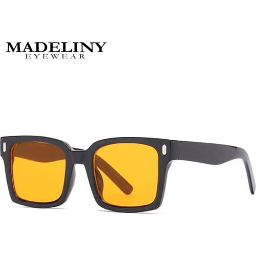MADELINY Small Square Sunglasses Women Men Trendy Vintage Brand Design Glasses For Female Eyewear UV400 2021 MA069