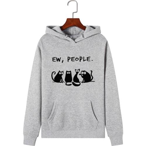 Women Large Size Autumn Print Hoodies Retro Korean Ins koya Animal Hoddies Winter Casual Ew People Black Cat Polerones