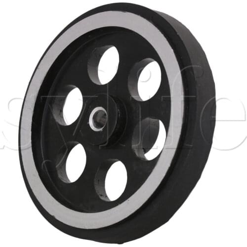 20x0.5cm Aluminum Rubber Rotary Encoder Wheel for Measuring Black Silver