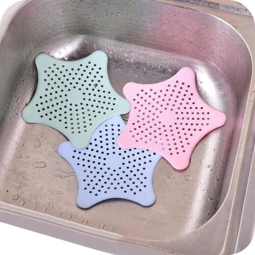 3PCS Creative five-point star kitchen Drains Sink Strainers Filter sink prevents clogging floor drain screen sea star silicone