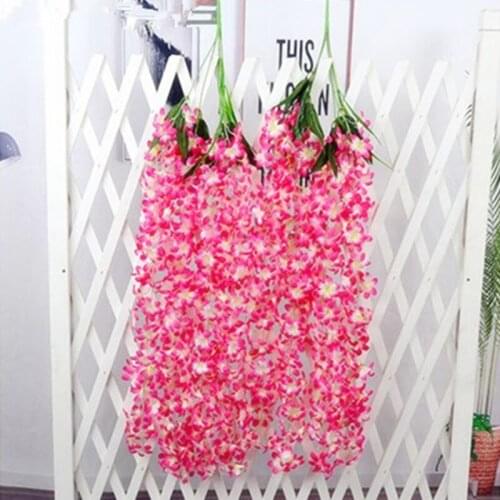 90CM Long 4 Forks One Bouquet Simulated Wisteria Vine Silk Clove Flower Rattan for Party Event DIY Decoration Home Decor