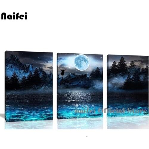3 Pieces Abstract Black Gray Mountain Gold Line Art Diamond Painting Landscape Multi-Picture Diamond Mosaic Modern Home Decor