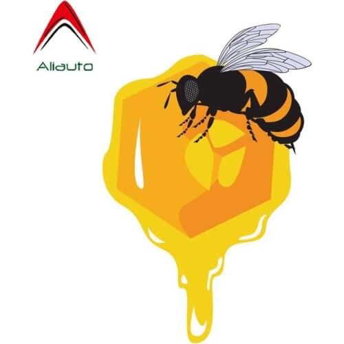 Aliauto Funny Car Sticker Bees That Eat Honey Decal Accessories PVC for Volkswagen Polo Ford BMW Audi Toyota,15cm*10cm