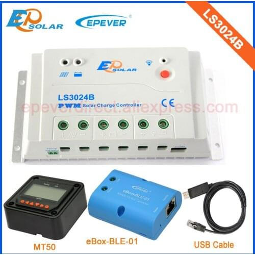EPsolar bluetooth function with MT50 remote meter PWM 30A Regulator solar Battery LS3024B+USB cable