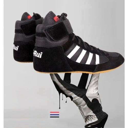 Unisex Authentic Wrestling Shoes For Men Training Shoes Cow Muscle Outsole Lace Up Boots Sneakers Professional Boxing Shoes