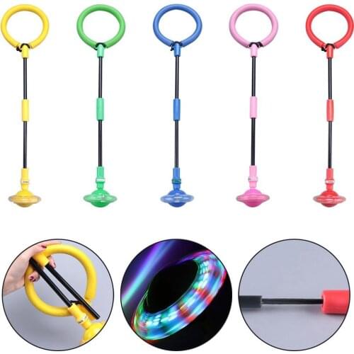 Kids Foldable Flashing Bouncing Jump Ball One Foot Glowing Skip Ball Children Outdoor Sports Fitness Fun Entertainment Toy