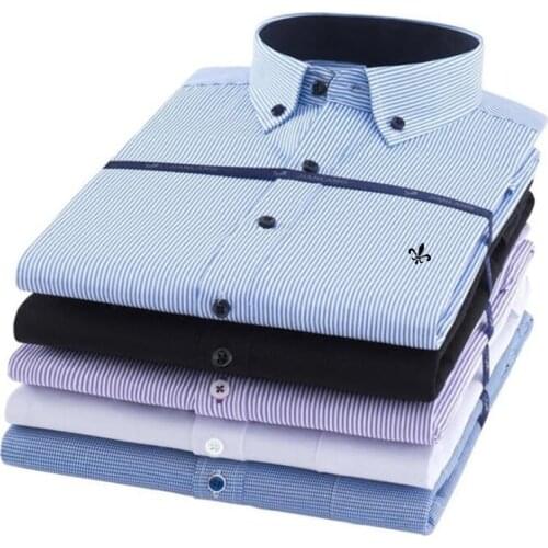 Dudalinas Factory Sale high quality 2021Autumn plus size long sleeve striped men dress shirts 5xl Fashion regular fit male tops