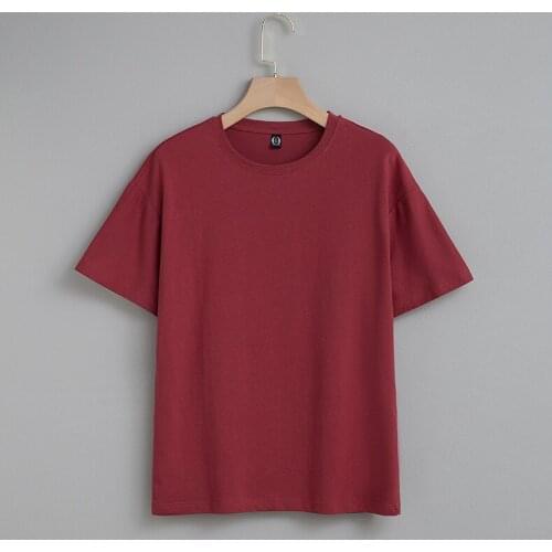 Tee Shirt 8 Solid Color Basic Cotton T Shirt Women Casual O-neck Harajuku Summer Top Korean Hipster White Black Tshirt XS-3XL