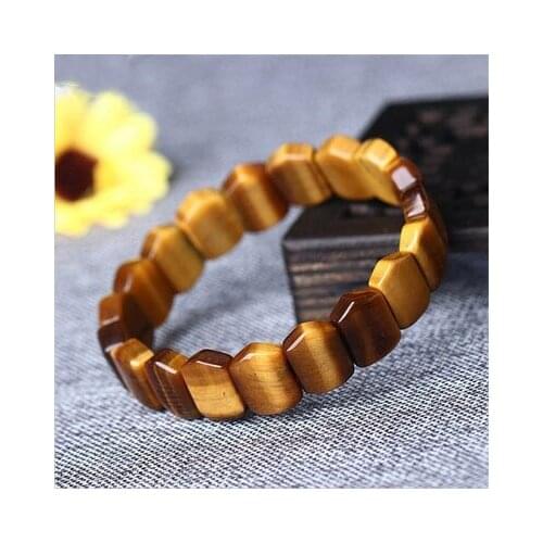 Tiger-eye stone row natural yellow tiger eye stone single circle male hand chain wood-turning stone eagle-eye stone hand-in-hand