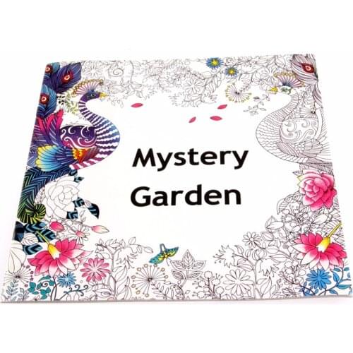 English Adult mystery Garden Treasure Hunt Coloring Painting Book