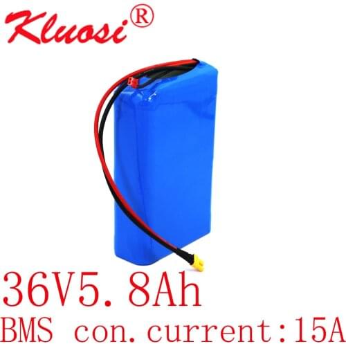 KLUOSI 36V 5.8Ah 6Ah 10S2P 250W 450W 42V Lithium Battery Pack Electric Scooter Unicycle Ebike with 15A BMS M365 Pro Extend Range