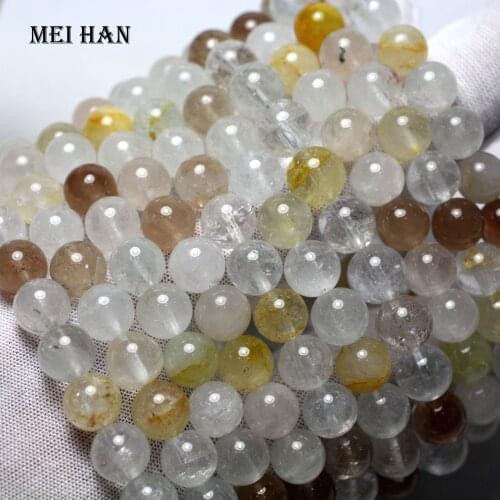 Meihan wholesale natural cheap colorful Topaz 8-8.8mm smooth round loose beads precious stone for jewelry making