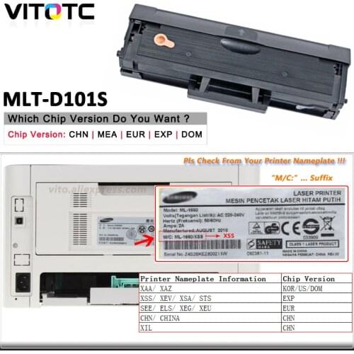 MLT-D101S D101 mlt d101s toner cartridge Compatible for Samsung ML-2165 2160 2166W SCX 3400 3401 3405F 3405FW 3407 SF-760P SF761