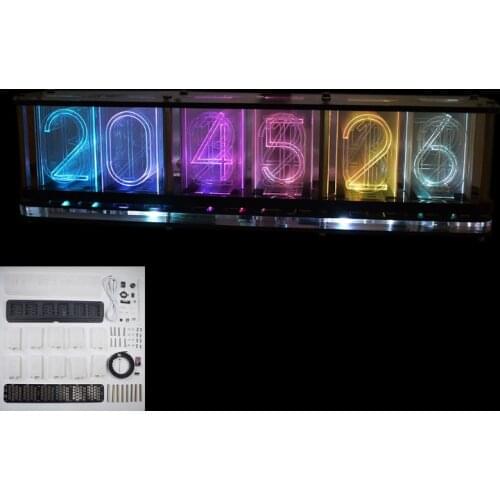 DIY Kits RGB LED Imitate Glow Tube Clock LED Music Spectrum Time tube Night light Full Color RGB Home Decoration Gift