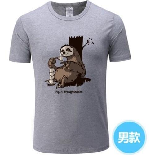 Very Busy Sloth T Shirt Mens Top T-shirts Funny Cartoon Tshirt Summer New Grey Women Tees Short Sleeve Men Clothes Plus Size