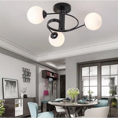 Industrial Iron Ceiling Light Living Room Lighting Nordic 220V E27 LED Lamp