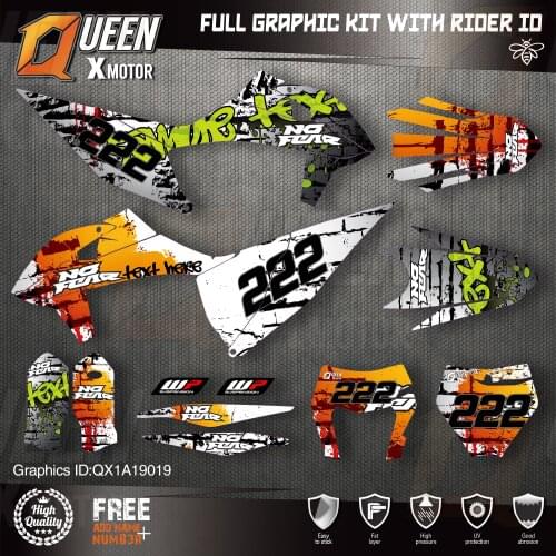 QUEEN X MOTOR Custom Team Graphics Decals 3M Stickers Kit For KTM 2019 2020 SX SXF , 2020 2021 EXC XC-W EXC-F 019