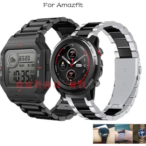 Stainless steel wristband for Amazfit NEO smart watch strap Bands for huami amazfit Bip S/GTS /GTR 42MM 47MM PACE band belt