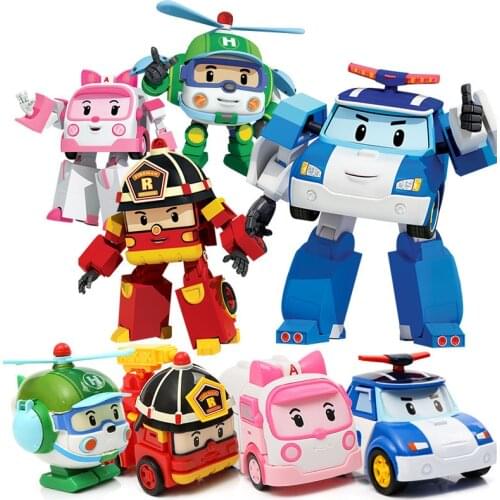 Silverlit Robocar Korea Anime Figure Robot Kids Cartoon Toys Doll One Piece Action Deformation Robot Poli Toys Gifts For Child