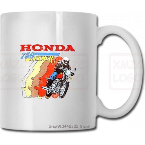 Honda Mens Retro Mug Cup Harajuku Grey Streetwear Shirt Women Men