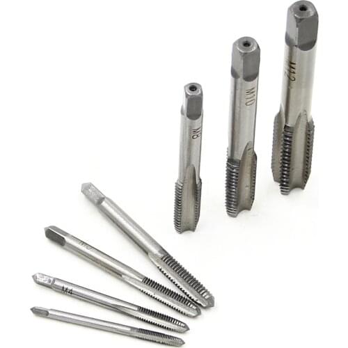 M3-M12 seven piece hand tap square handle straight groove set tapping and internal thread tapping tool with high cost performanc