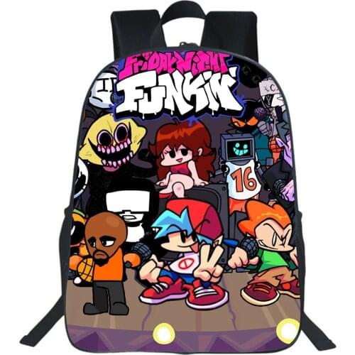 16 Inch Mochila Friday Night Funkin Schoolbag Kids Zipper Bookbag Boys Girls School Backpack Children 3D Printed Anime Backpacks