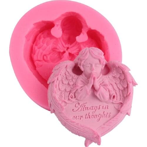 Angel Wings Prayer Heart Silicone Soap Mold Forms DIY Aroma Resin Epoxy Plaster Clay Crafts Making Molds Car Pendant Cake Baking