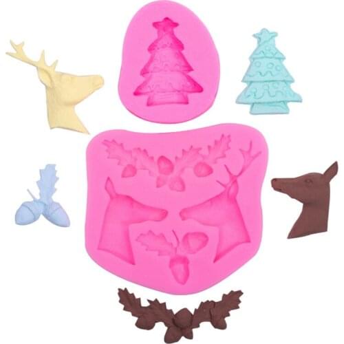 Silicone Christmas Tree Chocolate Cake Soap Jelly Tray Wax Mold Baking Mould 2022 Newest New Year Chocolate Cookie Mould