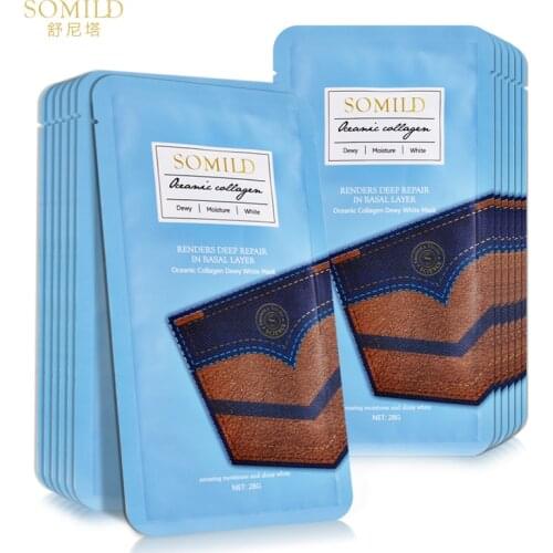 SOMILD Deep Repair Collagen Face Mask Moisturizing Hydrating Silk Masks Whitening Oil Control Improve Dullness Korean Cosmetics