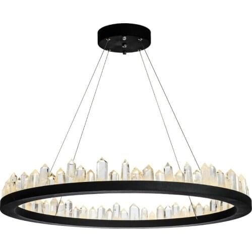 Brief design modern crystal chandeliers black hanging lights AC110V 220V lustre dinning room light fixtures bar lamp