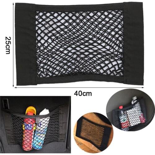 Car Styling New Car Back Rear Trunk Seat Elastic String Net Storage Mesh Net Bag Luggage Holder Pocket Stickers Trunk Organizer