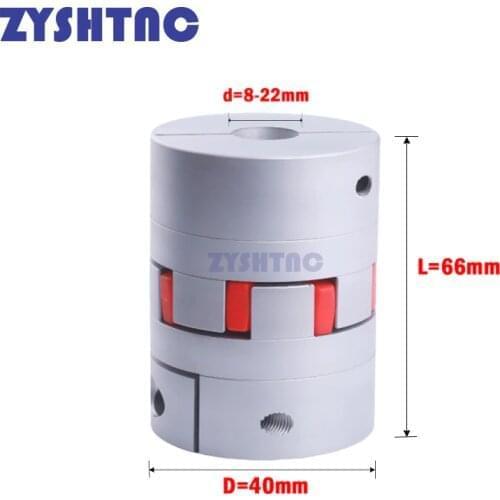 Three- jaw D40L66 coupler D40 L66 aluminum plum flexible shaft BW coupling motor connector solid rubber pad 8/10/12/12.7/14/22mm