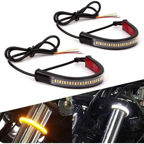 2Pcs Universal 36 LED Light Strip Motorcycle Turn Signal Lights, Tail Trailer Brake Stop Light Flexible LED License Plate Lights