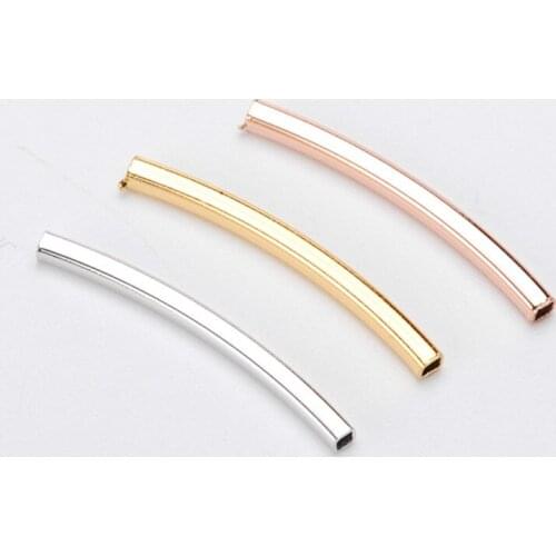 High Quality 100PCS 18K Gold Plated Connecting pipe jewelry for bracelet&necklace making 18K Gold jewelry Findings