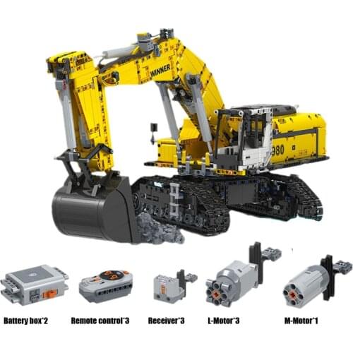 Winner 2071PCS 7121 Remote control crawler excavator engineering model assembling building block toys For Children birthday Gift