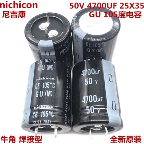 2PCS/10PCS 4700uf 50v Nichicon GU 25x35mm 50V4700uF Snap-in PSU Capacitor