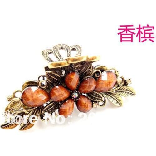 Bohemia Vintage Retro style crystal women Hair Claws flower hairpin D3855 12pcs/lot+free shipping