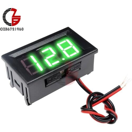 0.56'' LED Digital Voltmeter DC 12V 24V Mini Voltage Meter Detector Volt Gauge Tester 2 Lead Wire Reverse Polarity Protection