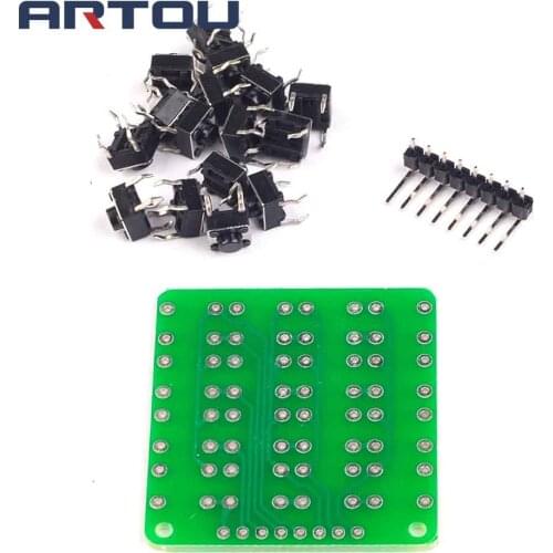 1set Line Keypad 4X4 Matrix keyboard 16 Key MCU External Expansion Keyboard Kit