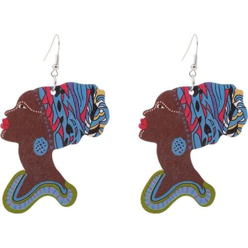 12 Pairs Good Quality Wood Earrings fashion African Woman Wooden Brincos Pendant 5x5.5cm/1.97x2.17'' E291