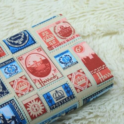 140CM Width Cartoon Stamp Print 100%Cotton Fabric for Hometextile Backpacks Slipcover Cushion Cover DIY Material