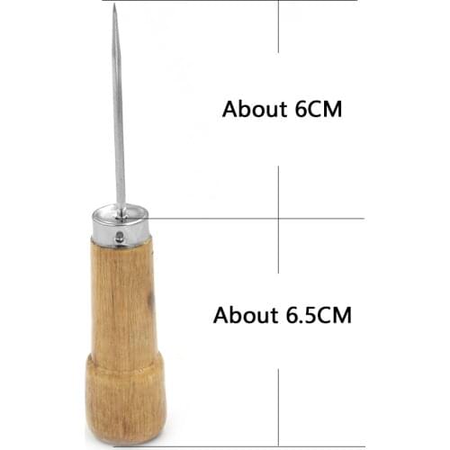 2.5mm Awl Leather Craft Sewing Kit Handle Point Circular Awl DIY Tool Wooden Handle Punching Leather Tool Leather crochet