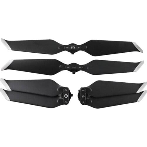 2 Pairs Low-Noise Quick-Release Propellers for DJI Mavic Pro or Mavic Pro Platinum, 8331 Silver Stripes