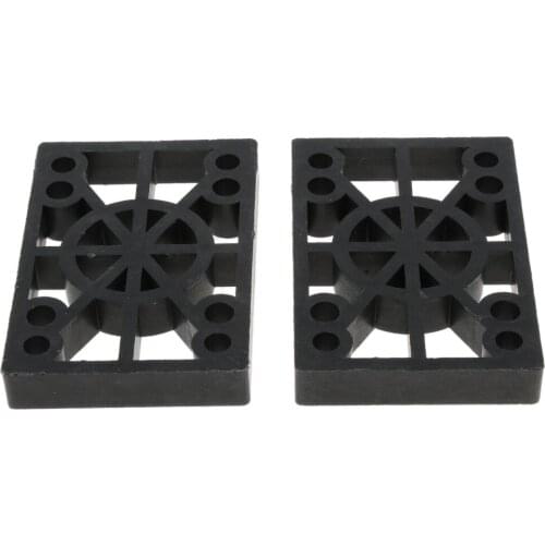 2 Pcs Skateboard Riser Pads Longboard Rise Pads, Soft Longboard Shockpads, 12mm, Black