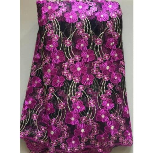 2021 Nigerian Laces Fabrics With Beaded Stones High Quality Tulle African Laces Fabric Wedding African French Tulle Lace ELL3325